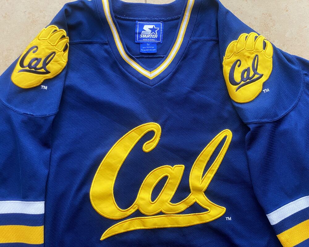 Cal Golden Bears 90s STARTER Hockey jersey L navy gold NCAA University vtg